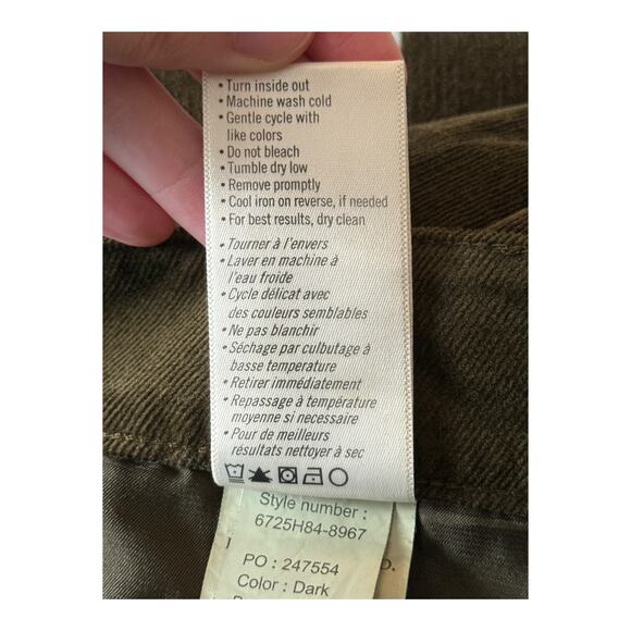 PAIGE Genevieve Flare corduroy pants olive green size 33 - Picture 8 of 9